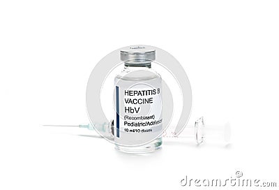 Hepatitis B HBV Vaccine Vial Stock Photo
