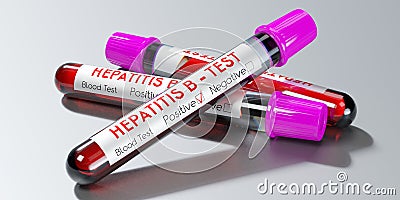 Hepatitis B virus - test tubes, blood tests - 3D illustration Vector Illustration