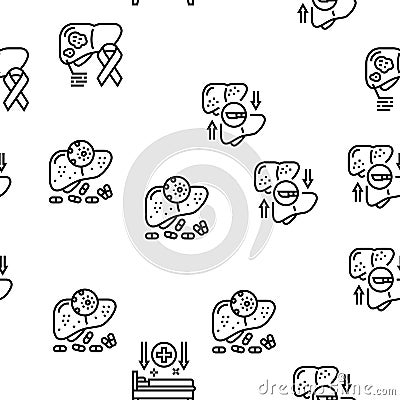 Hepatitis Liver Health Problem Vector Seamless Pattern Vector Illustration