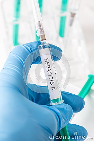 Hepatitis a vaccination Stock Photo