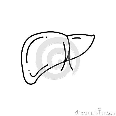 Black line icon for Hepatology, hepatic and cirrhosis Vector Illustration