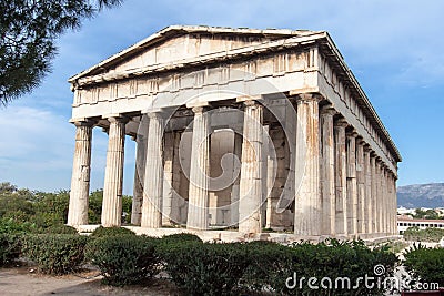 Hephaestus Temple Athens Greece Stock Photo