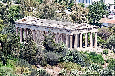 Hephaestus Temple Athens Greece Stock Photo