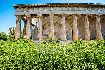 Hephaistos temple in Agora near Acropolis Stock Photo