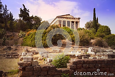 Hephaistos temple in Athens, Greece Stock Photo