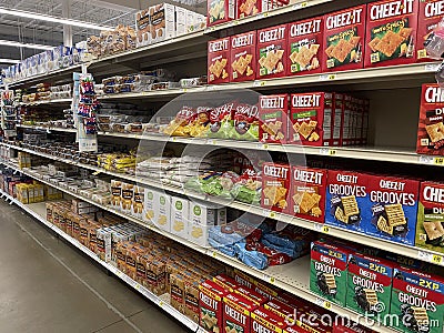 IGA retail grocery store cookie aisle side view Editorial Stock Photo