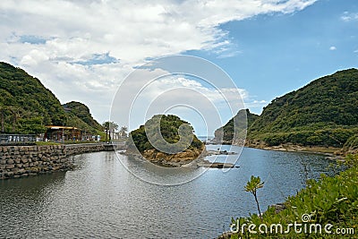 Heping Island Park, a park with forming rocks with special shapes from strong wind erode the coastal area over the years Stock Photo