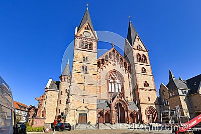 Heppenheim, Germany - Old church called St. Peter in Heppenheim city Editorial Stock Photo