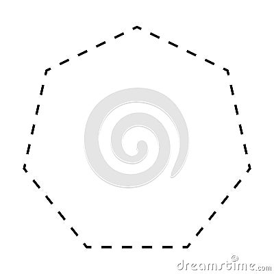 Heptagon shape dashed symbol vector icon for creative graphic design ui element in a pictogram Vector Illustration