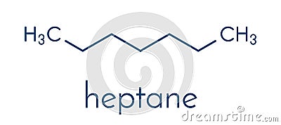 Heptane n-heptane alkane molecule. Skeletal formula. Vector Illustration