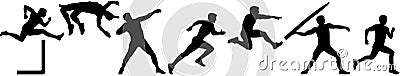 Heptathlon silhouettes Vector Illustration