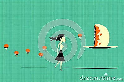 Her eating disorder consumed her every thought, dictating every aspect of her life. AI generation Stock Photo