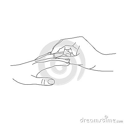 Her Put The Wedding Ring On He Vector CartoonDealer #56425543