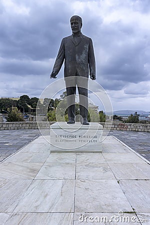 Statue of Eleftherios Venizelos in the center of Heraklion Stock Photo