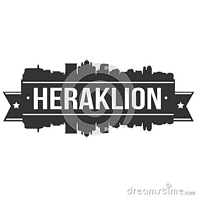 Heraklion Greece Euro Europe Icon Vector Art Design Skyline Flat City Silhouette Editable Template Vector Illustration