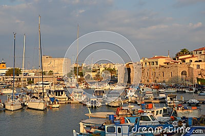 heraklion marina in the island of crete Stock Photo