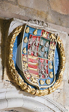 Heraldic Coat of Arms in the Cathedral of Salamanca Stock Photo