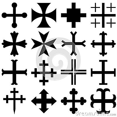 Heraldic crosses Vector Illustration