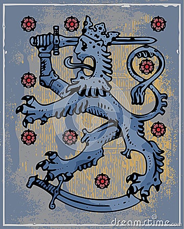 Heraldic lion Vector Illustration