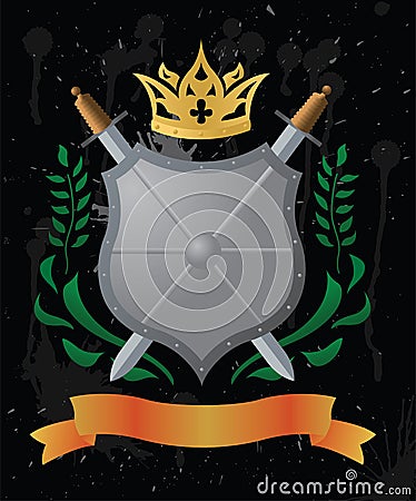 An heraldic shield Vector Illustration