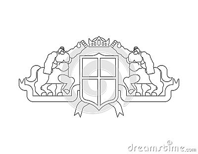 Heraldic Shield Centaur and crown. Fantastic Beasts. Template he Vector Illustration