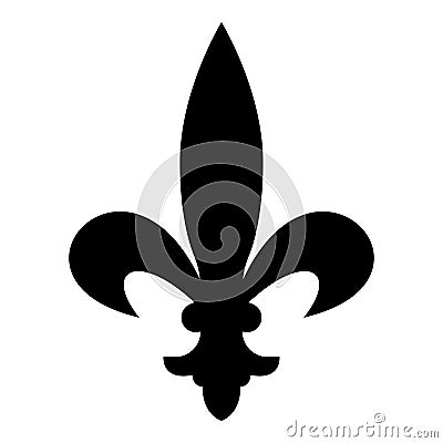 Heraldic symbol Heraldry liliya symbol Fleur-de-lis Royal french heraldry style icon black color vector illustration flat style Vector Illustration