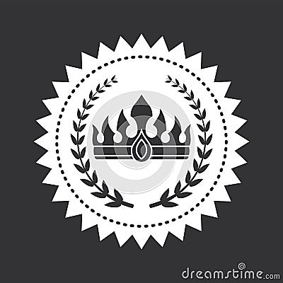 Heraldic Symbols on Black and White Stamp Vector Vector Illustration