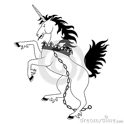 Heraldic unicorn Vector Illustration
