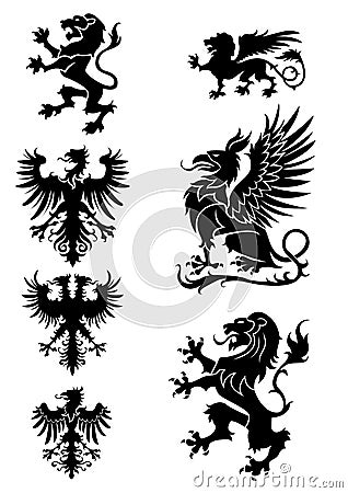 Heraldry ornament set Vector Illustration