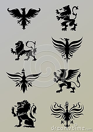 Heraldry set Vector Illustration