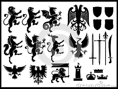 Heraldry set Vector Illustration