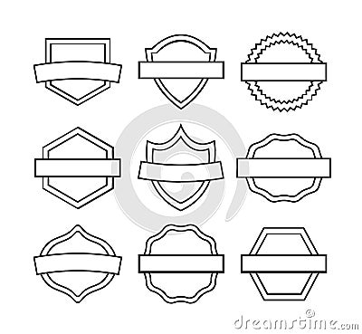 Heraldry shield banner set Vector Illustration