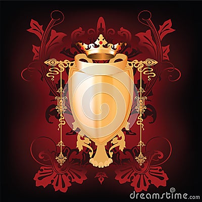 Heraldry shield with floral element Stock Photo