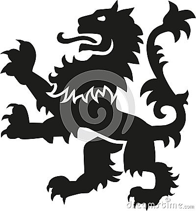 Heraldry weapon lion with details Vector Illustration