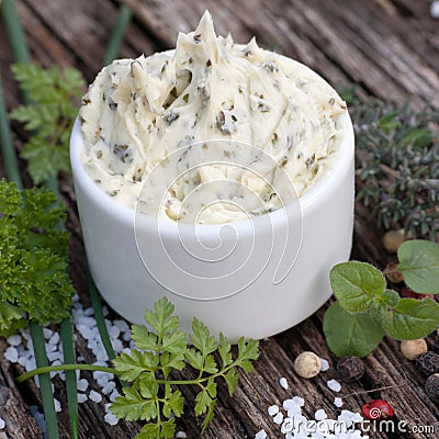 Herb butter Stock Photo