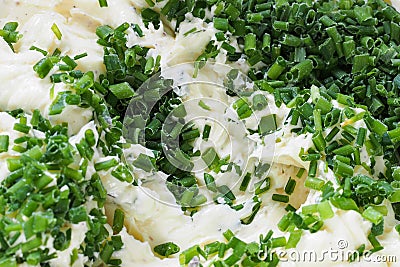 Herb butter with chives Stock Photo