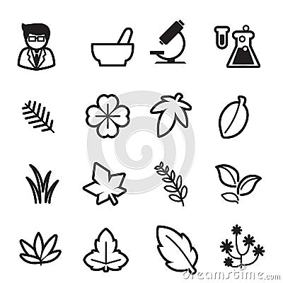 Herb icons set Vector Illustration