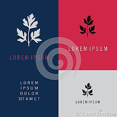 Herb leaf symbol logo Stock Photo