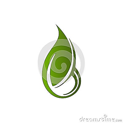 Herb logo design leave shape Vector Illustration