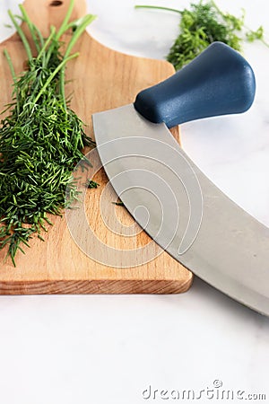 Herb mincer made of stainless steel Stock Photo