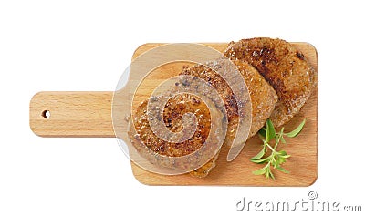 Herb rubbed pork chops Stock Photo