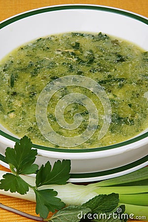 Herb soup Stock Photo