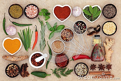 Herb and Spice Food Seasoning Stock Photo