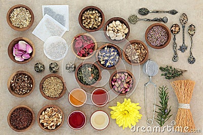 Herb Teas for Good Health Stock Photo