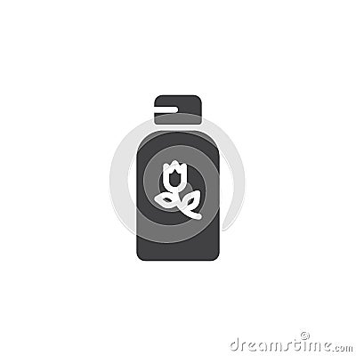 Herbal cosmetics bottle vector icon Vector Illustration