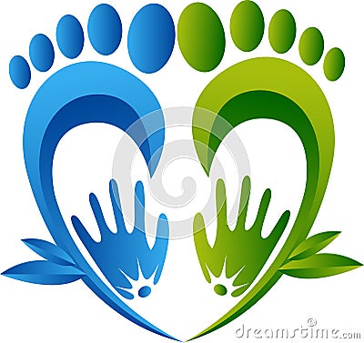 Herbal foot massaging logo Vector Illustration