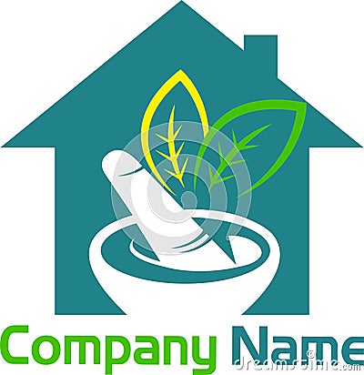 Herbal home logo Vector Illustration