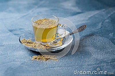 Herbal linden tea helps to fight flue. Stock Photo