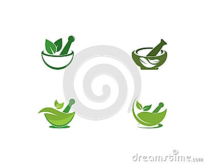 Herbal logo template vector icon Vector Illustration