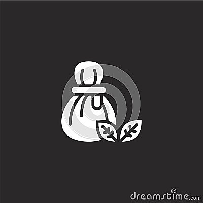 herbal massage icon. Filled herbal massage icon for website design and mobile, app development. herbal massage icon from filled Vector Illustration